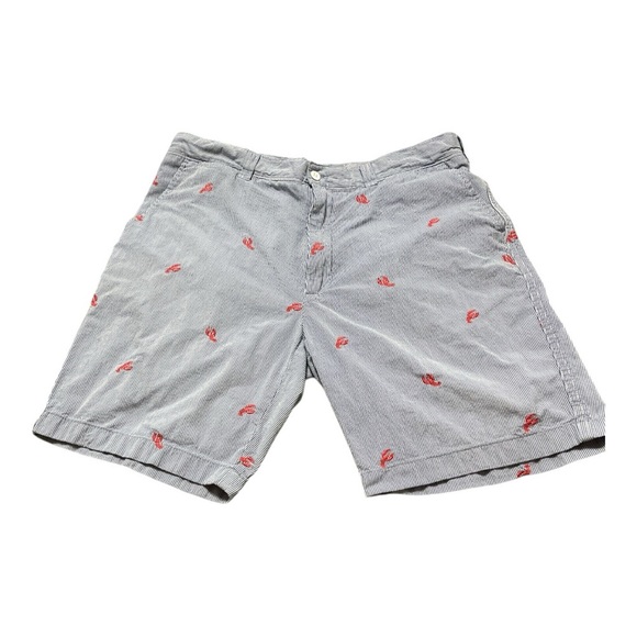 Gray and Red Embroidered Lobster 🦞 Men's Shorts - Picture 1 of 5